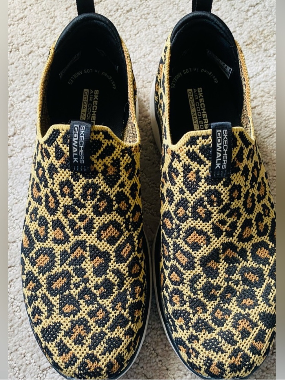 Skechers GOwalk Leopard Print Slip-On Sneakers  PillarXtra cushioning